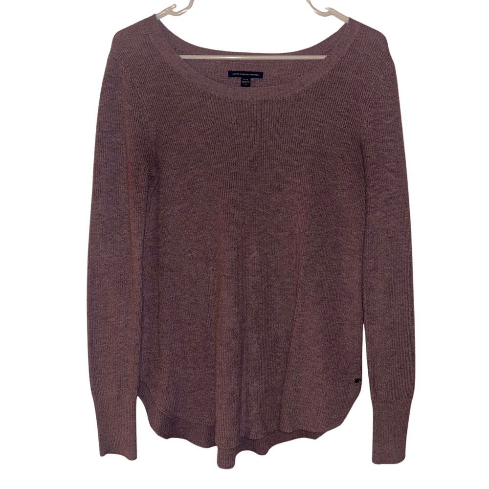 American Eagle | Purple Crew Neck Sweater – Size M, Cozy & Layer-Friendly